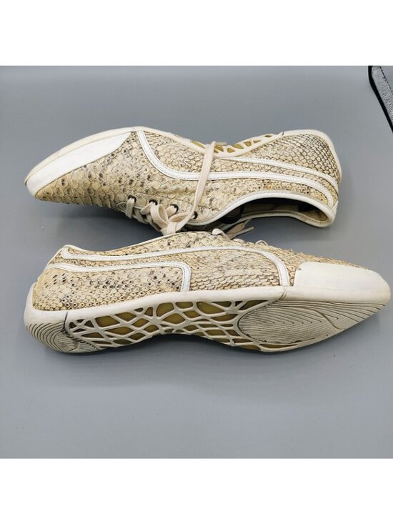 Alexander McQueen × Puma Puma Alexander McQueen - My left  ULTRA-RARE PUMA X Alexander McQueen Women\'s Beige Python Skin Sneakers (Size 9)